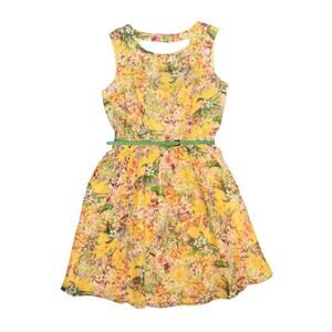 LONDON TIMES NEW $100 Cutout Back Floral Fit & Flare Dress w/ Belt‎ Size 2P